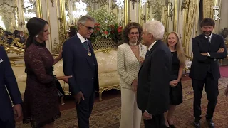 Il Presidente Mattarella incontra Andrea Bocelli in occasione della Celebrity Figth Night