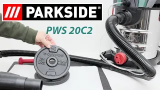 Parkside PWS 20 C2 vacuum cleaner. Dry, wet and injection-extraction cleaning