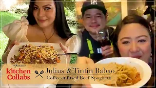 Kitchen Collabs S2 | KC Learns to Cook COFFEE-INFUSED BEEF SPAG w/ Tin Bersola- Babao & Julius Babao