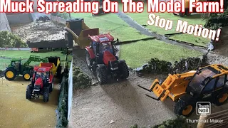 Muck Spreading Stop Motion On The 1/32 Model Farm With Case & John Deere!