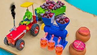 Diy tractor making mini fruit juice machine science project | Clean and Fresh Fruit Juice Making