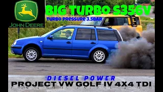 BRUTAL PROJECT VW GOLF IV 4X4 TDI BIG TURBO JOHN DEERE S356V -SWAP ENGINE ASZ - SLEEPER POWER 3.5BAR