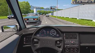 Audi 80 (B3) - City Car Driving [Steering Wheel Gameplay]