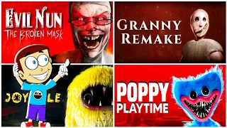 Poppy Playtime vs Granny vs Evil Nun vs Joyville - Jumpscare Battle | Shiva and Kanzo Gameplay