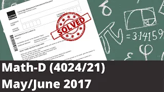 O level Math D (4024) May June 2017 Paper 21