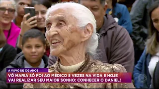 Faro vai até Curitiba conhecer a idosa de 102 anos que sonha em conhecer o Daniel