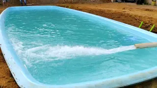 Escavação e instalação de piscina Tropical Splash 10x4.Vídeo detalhado sobre o assunto.