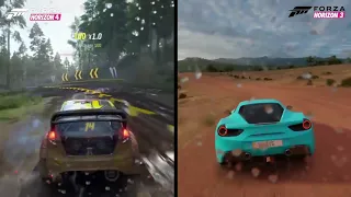 Forza Horizon 4 vs Forza Horizon 3 Split Screen Comparison .