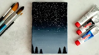 Easy Acrylic Night Sky Painting For Beginners