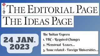 24th January 2023 | Gargi Classes The Indian Express Editorials & Idea Analysis | By R.K. Lata