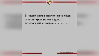 Смешные анекдоты. Сильный храп тещи и жены. Смеялся до слёз