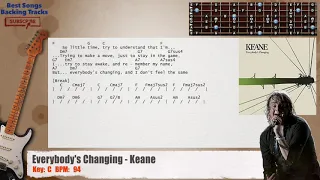 🎸 Everybody's Changing - Keane Guitar Backing Track with chords and lyrics