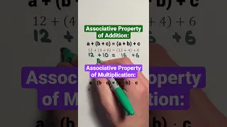 Associative Property of Addition and Multiplication #Shorts #math #learn #study