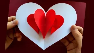 Pop Up Card: Heart ❤ Easy Pop Up Card Tutorial ❤ Pop Up card Mother's Day