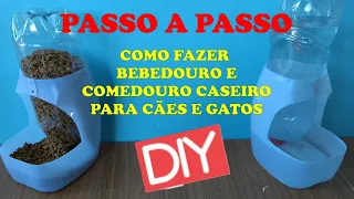 [PASSO A PASSO] Como fazer comedouro e bebedouro para cães e gatos reciclando bombona de plastico