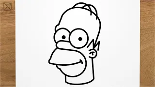 How to draw HOMER SIMPSON step by step, EASY