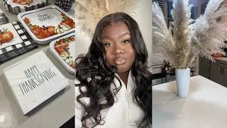 VLOG| MY FIRST TIME COOKING & HOSTING THANKSGIVING + PREPPING + FAMILY TIME + EXPLORING ATLANTA