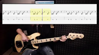 Michael Jackson - Beat It (bass cover with tabs in video)
