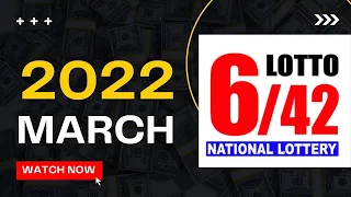 6/42 PCSO Lotto Results  | March 2022