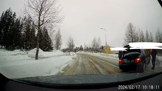 Icy crash on small road