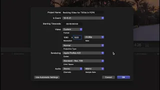 How to resize a Landscape Video for Tik Tok or Instagram in FCPX