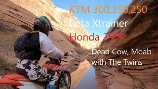 Twin girls take on Dead Cow Wash Moab with @dirrtySheri KTM Beta Honda