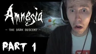 SCARY GAMES! - Amnesia The Dark Descent Walkthrough Part 1 w/ Facecam & Reactions