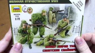 Zvezda 1/72 Soviet sniper team in box preview