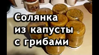 Солянка с грибами на зиму из капусты. ВКУСНЯТИНА!!!