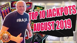 OVER 75K IN JACKPOT$! 🎰TOP 10 BIGGEST JACKPOTS 🎰August 2019