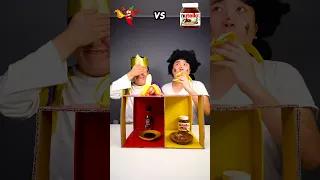 Spicy Sauce vs Chocolate sauce Emoji food Challenge | banana Mukbang Funny Video #shorts