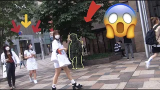 BUSHMAN PRANK JAPAN! really cute japanese girl get scared an her friend left her baby? 😂