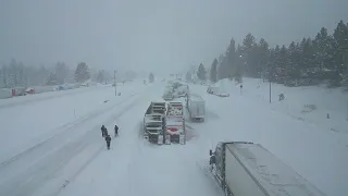 California Insane Blizzard Slams Donner Pass - Hundreds stranded