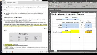 Hillier - Chapter 2 Wyndor Glass Co. Product-Mix Problem