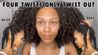 4 Twist Twist Out On Natural Hair | Quick & Easy Natural Hair Styling