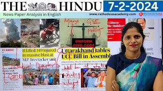 7 -2-2024 | The Hindu Newspaper Analysis in English | #upsc #IAS #currentaffairs #editorialanalysis