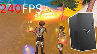 HP Victus 15L Gaming Desktop PC RX 6600XT Fortnite Fps Benchmark Performance Mode (240 Fps Cap) 2022