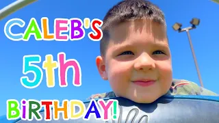 Caleb's 5th BIRTHDAY ROUTINE 🎂Playground PARK fun w/mom &dad! Surprise Birthday Party w/ PRESENTS!