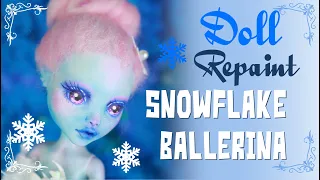 Elegant Snowflake Ballerina Doll Repaint by Susika - Monster High Doll Custom