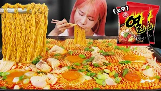 Korean supersize spicy instant noodles EATINGSHOWㅣRAMEN MUKBANG ㅣ Soft topu ramen