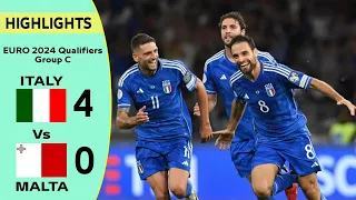 Italy vs Malta 4-0 Highlights | Bonaventura and Berardi Lead Italy to Victory