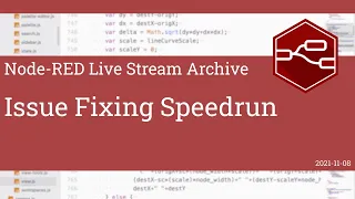 Issue Fixing Speedrun - developing node-red stream - 8th November 2021