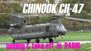 CH-47 Chinook helicopters engine start-up in Paris