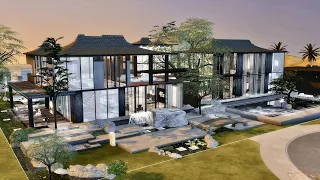 【模拟人生4】中式别墅-国风·清昼｜房屋64x64预览|Sims4-Chinese style residential buildings
