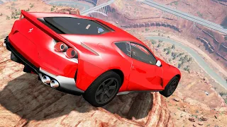 Super and Hyper Cars Jumping Off a Cliff #4 - BeamNG Drive Crashes | DestructionNation