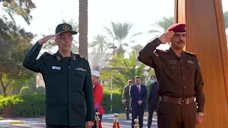 رئيس أركان الجيش يستقبل رئيس الأركان العامة للقوات المسلحة الإيرانية في مقر وزارة الدفاع العراقية