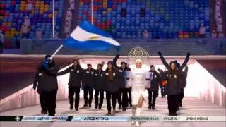 Team Argentina Sochi Olympics Games 2014 Opening Ceremony Entrance