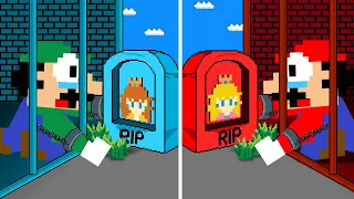 Doki Mario: Mario and Luigi R.I.P Peach and Daisy in Bowser Hot vs Cold Prison | Game Animation