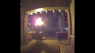 Ring camera catches man throwing torch onto homeowner's roof | Raw video