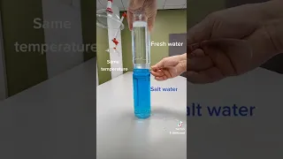Salt water and fresh water mixing experiment